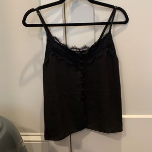 Black Forever 21 Satin Slip Tank